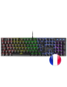 Teclado Mecanico En Frances Mars Gaming Mk422 Black Switch Azul Pr De 100hz Anti-ghosting Avanzado Iluminacion Rgb