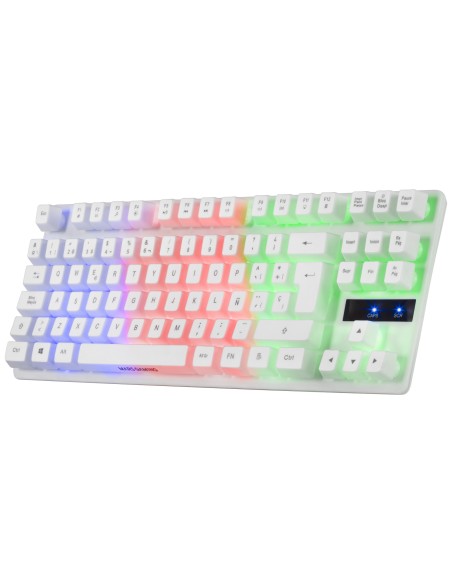 Teclado Mars Gaming Mk02 White Idioma Frances Tamaño Compacto Tkl Switch Hibrido H-mech Iluminacion Frgb