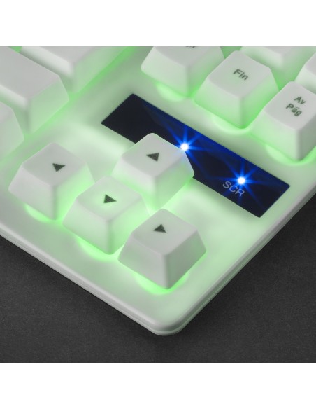 Teclado Mars Gaming Mk02 White Idioma Frances Tamaño Compacto Tkl Switch Hibrido H-mech Iluminacion Frgb