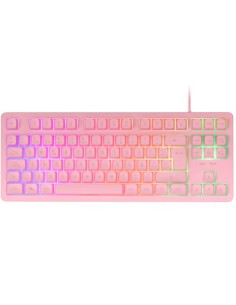 Teclado H-mech Gaming Mars Gaming Mk023 Color Rosa Tamaño Compacto Tkl Iluminacion Rgb
