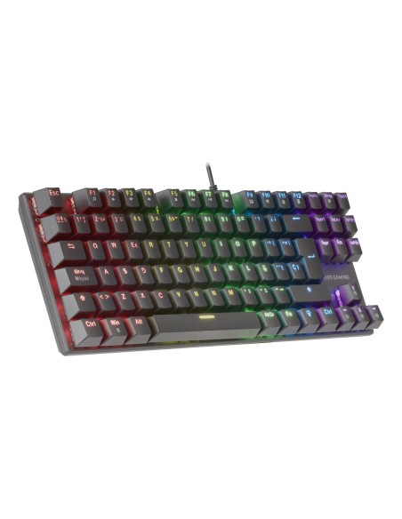 Teclado Mecanico Compackto Tkl Mars Gaming Mk80 Italiano Black Iluminacion 12efecto Switch Rojo Rgb Pr De 1000hz Anti-ghostin