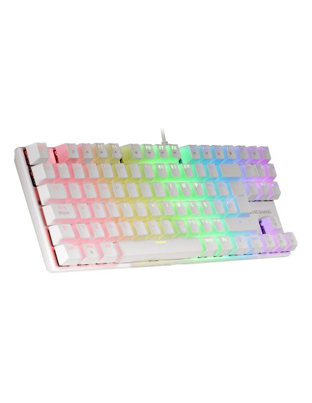 Teclado Mecanico Compackto Tkl Mars Gaming Mk80 Italiano White Iluminacion 12efectos Switch Marron  Rgb Pr De 1000hz Anti-gho