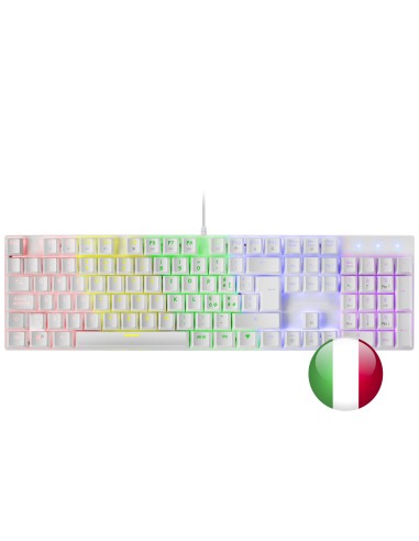 Teclado Mecanico Mars Gaming Mk422 Italiano White Switch Rojo Pr De 100hz Anti-ghosting Avanzado Iluminacion  Rgb