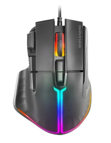Mouse Mars Gaming Mm-xt Black 9b 12800dpi Rgb Cable Feather Paracord