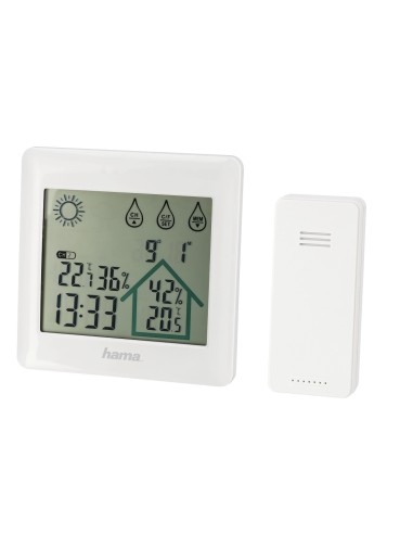 Hama Estación meteorológica con 4 sÍ­mbolos, Indica la humedad del aire, Color Blanco