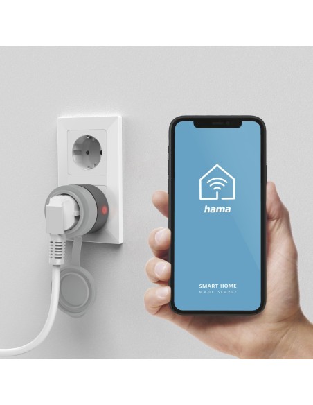 Enchufe exterior hama 10a 2300w gris