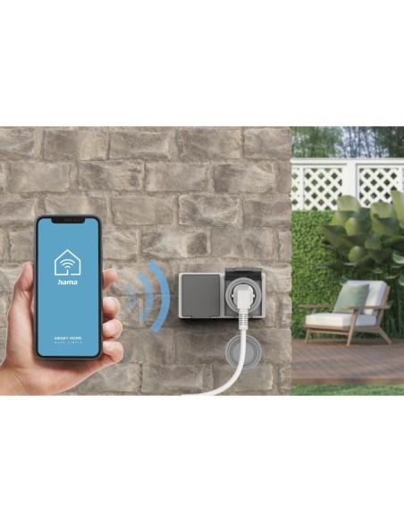 Enchufe exterior hama 10a 2300w gris