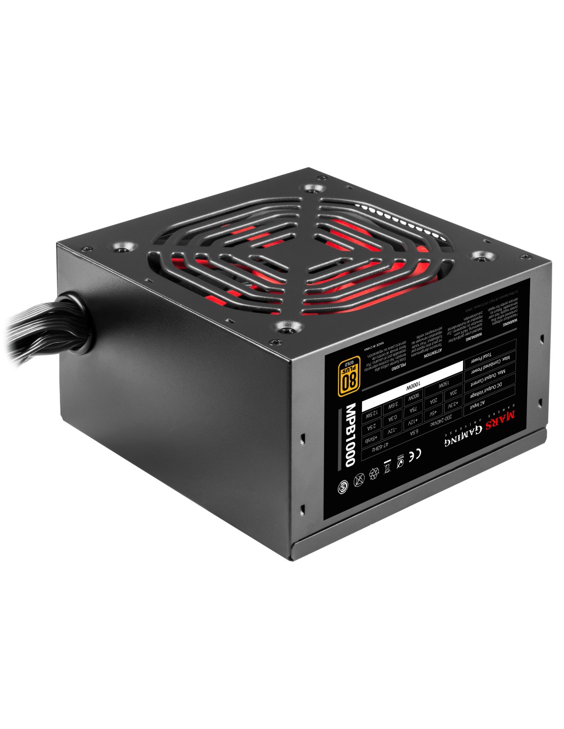 Mars Gaming MPB1000 Fuente Alimentaci n PC 1000W ATX 80Plus Gold 