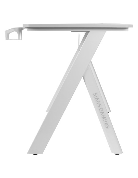 Mars Gaming MGD100RGB Mesa Gaming RGB Alfombrilla XXL Soporte Cascos + Botella 100x60cm Blanco