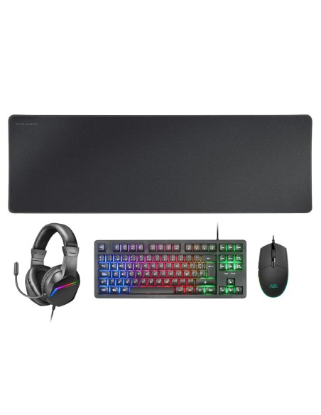 MARS GAMING Combo Gaming MCP-RGB3 4EN1 Negro