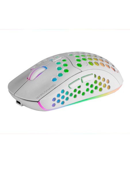 Mars Gaming MMW3W Inalámbrico 3200DPI Blanco RGB