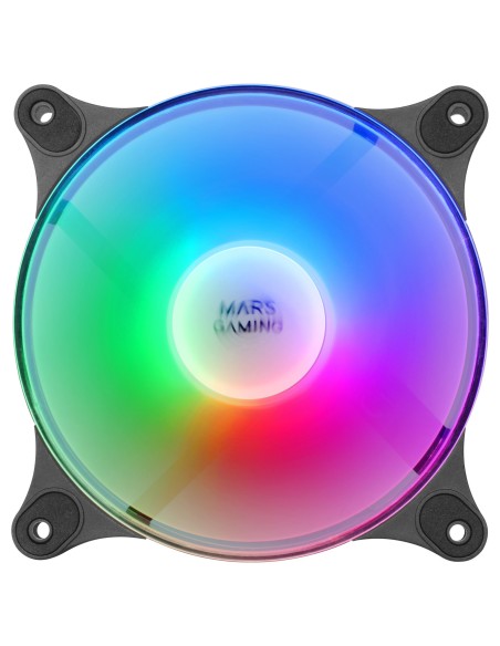 Ventilador Mars Gaming MF-DUO Kit 2 Ventiladores FRGB Rainbow 360° Ultra-silencioso Doble Conexión 3PIN + 4PIN Negro