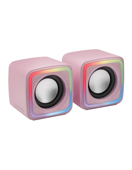 Mars Gaming MSCUBEP Rosa Altavoces Gaming RGB Compactos Proc