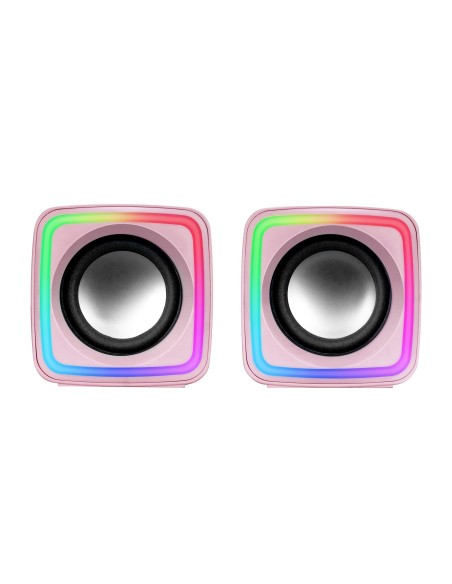 Mars Gaming MSCUBEP Rosa Altavoces Gaming RGB Compactos Proc
