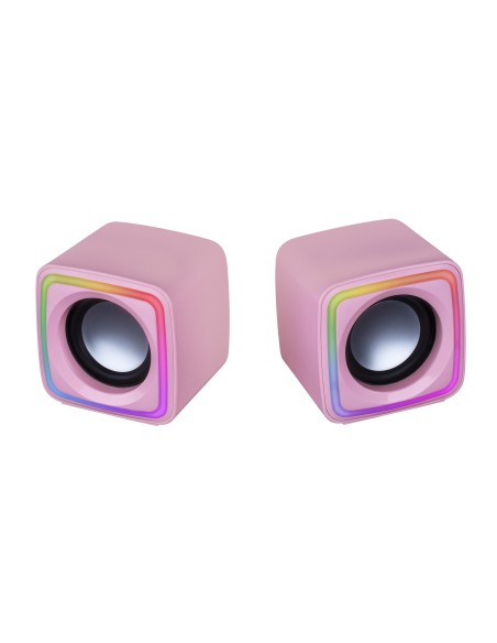 Mars Gaming MSCUBEP Rosa Altavoces Gaming RGB Compactos Proc