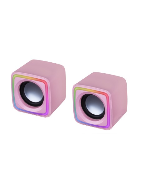 Mars Gaming MSCUBEP Rosa Altavoces Gaming RGB Compactos Proc