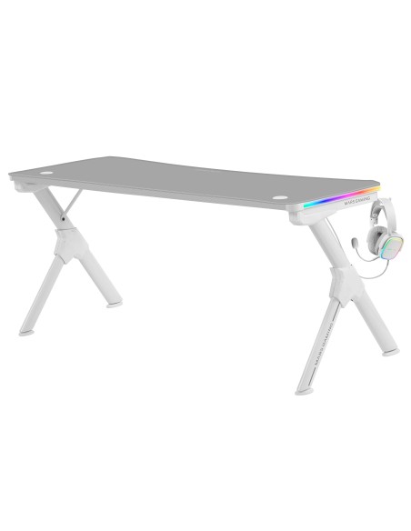 Mars Gaming MGDXLRGBW Mesa Gaming Ergonómica RGB Blanco Grande