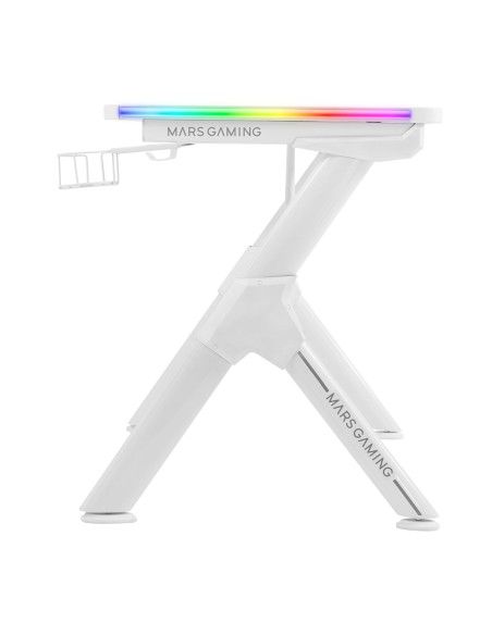 Mars Gaming MGDXLRGBW Mesa Gaming Ergonómica RGB Blanco Grande
