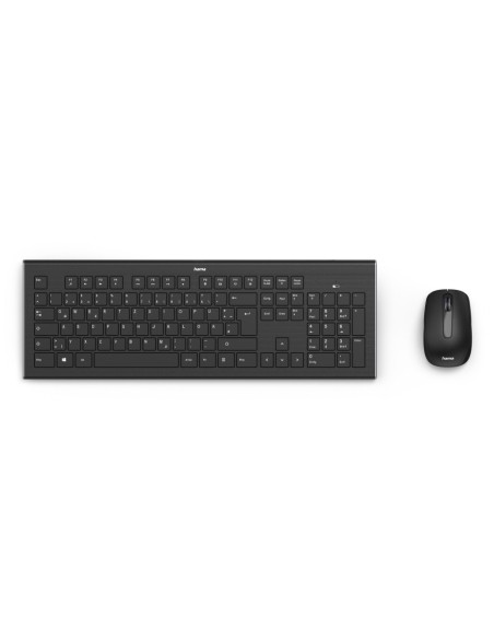 HAMA teclado y ratón inalámbrico, alcance del bluetooth de hasta 8 metros,  Cortino ESPAÍ?OL, Color negro