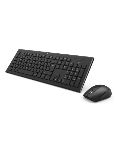 HAMA teclado y ratón inalámbrico, alcance del bluetooth de hasta 8 metros,  Cortino ESPAÍ?OL, Color negro