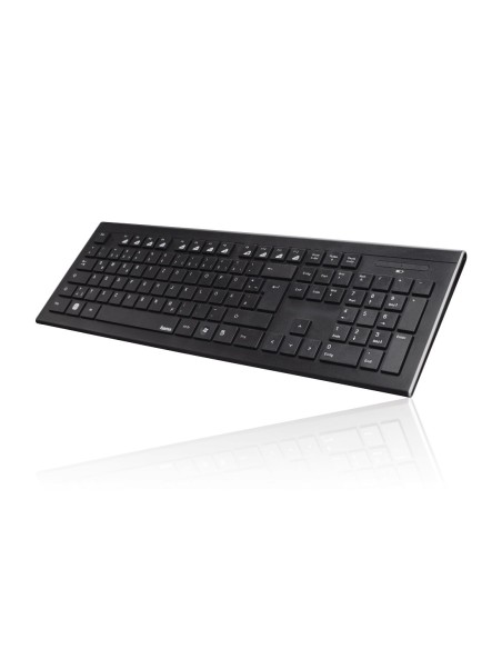 HAMA teclado y ratón inalámbrico, alcance del bluetooth de hasta 8 metros,  Cortino ESPAÍ?OL, Color negro
