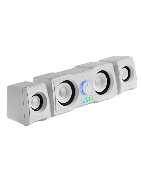 Mars Gaming MS22W Altavoces Compactos Gaming 2.2 RGB Flow Subwoofer + 4 Altavoces Activos Sonido DSP 35W Blanco