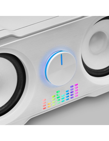 Mars Gaming MS22W Altavoces Compactos Gaming 2.2 RGB Flow Subwoofer + 4 Altavoces Activos Sonido DSP 35W Blanco