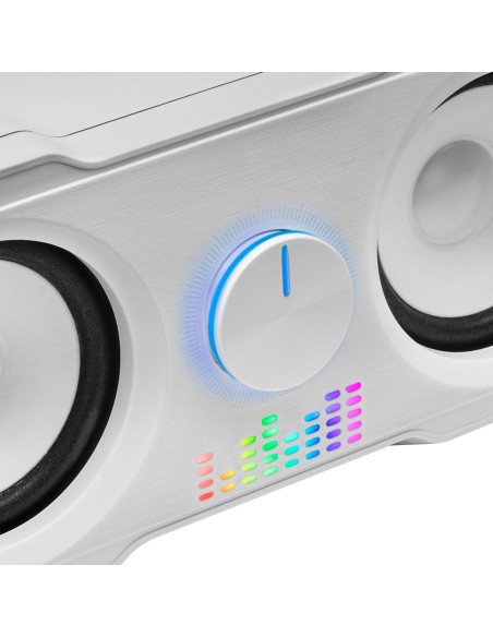 Mars Gaming MS22W Altavoces Compactos Gaming 2.2 RGB Flow Subwoofer + 4 Altavoces Activos Sonido DSP 35W Blanco