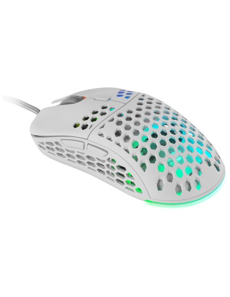 Mars Gaming MM55W 55g 12800DPI Blanco RGB