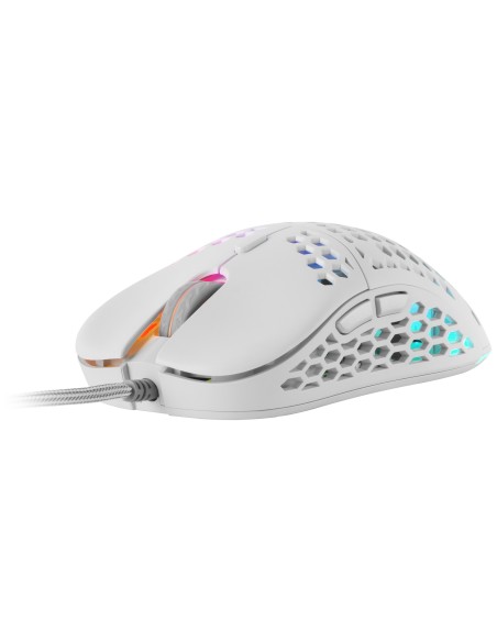 Mars Gaming MM55W 55g 12800DPI Blanco RGB