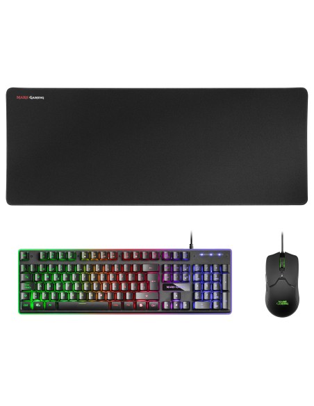 Combo Mars Gaming MCPXBES H-Mech FRGB 10000DPI XXL Negro