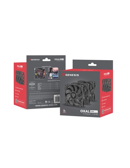 VENTILADOR GENESIS OXAL 120 ALTO RENDIMIENTO PACK 3 UDS