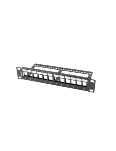 PATCH PANEL LANBERG 12 PUERTOS 1U RACK 19-ORGANIZADOR MODULOS KEYSTONE NEGRO
