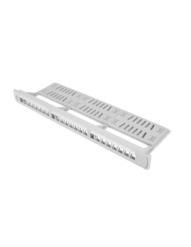 PATCH PANEL LANBERG 24 PUERTOS 1U RACK 19 ORGANIZADOR MODULOS KEYSTONE GRIS
