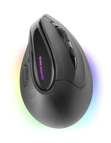 MOUSE MARS GAMING MMSK WIRELESS ERGO PAW3104PRO 8400 DPI AJUSTABLE 9 BOTONES MECANICOS HUANO NEGRO