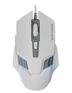 MOUSE MARS GAMING MM024W RGB FLOW 4000 DPI AJUSTABLE 6 BOTONES MECANICOS HUANO COLOR BLANCO