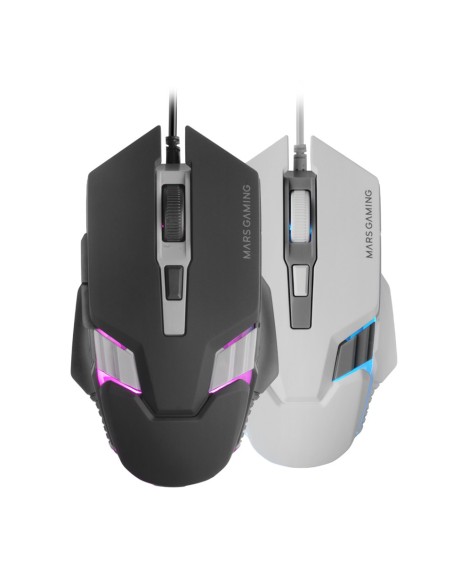 MOUSE MARS GAMING MM024 RGB FLOW 4000 DPI AJUSTABLE 6 BOTONES MECANICOS HUANO COLOR NEGRO