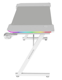 MESA MARS GAMING MGDX120RGBW CHASIS ACERO 120x60x75 FIBRA DE CARBONO RGB MANDO GESTION CABLES BLANCO