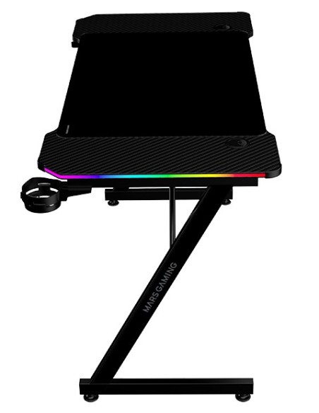 MESA MARS GAMING MGDX120RGB CHASIS ACERO 120x60x75 FIBRA DE CARBONO RGB MANDO GESTION CABLES NEGRO