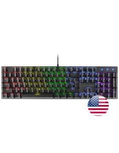 TECLADO MECANICO MARS GAMING MK422 US SWITCH AZUL PR DE 100Hz ANTI-GHOSTING AVANZADO RGB NEGRO