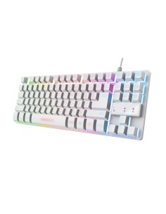 TECLADO TRUST GAMING GXT833W THADO METALICO COMPACTO BLANCO ILUMINACION LED MULTIMEDIA USB 24739