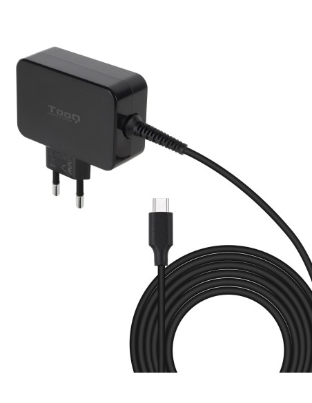CARGADOR PORTATIL 45W TOOQ GAN USB-C PD NEGRO TQLC-USBCGAN45PD