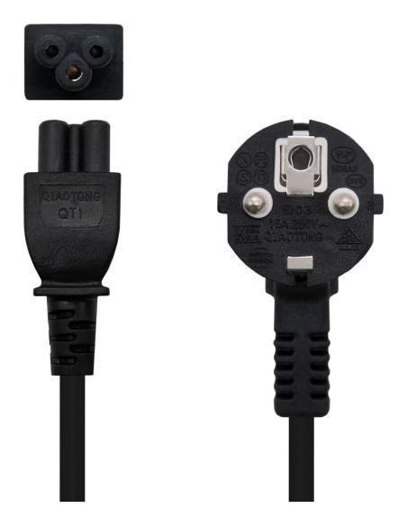 CABLE ALIM. TREBOL CEE7 ACODADOM-C5H 3 M 10.22.0302-L300 NANOCABLE