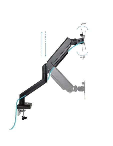 SOPORTE DE MESA MONITOR GIRA INCLIN 1 BRAZO 13-34 NEGRO TOOQ DB1334TNR-B