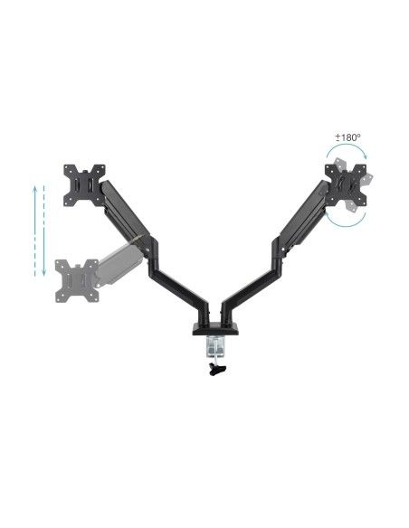 SOPORTE DE MESA MONITOR GIRA INCLIN 2 BRAZOS 13-34 NEGRO TOOQ DB1434TNR-B