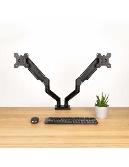 SOPORTE DE MESA MONITOR GIRA INCLIN 2 BRAZOS 13-34 NEGRO TOOQ DB1434TNR-B