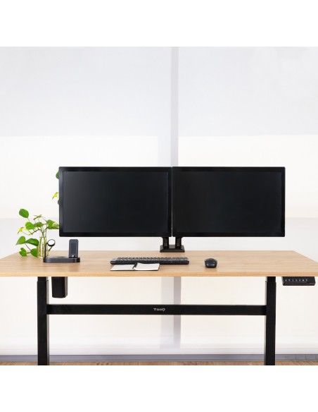 SOPORTE DE MESA MONITOR GIRA INCLIN 2 BRAZOS 13-34 NEGRO TOOQ DB1434TNR-B