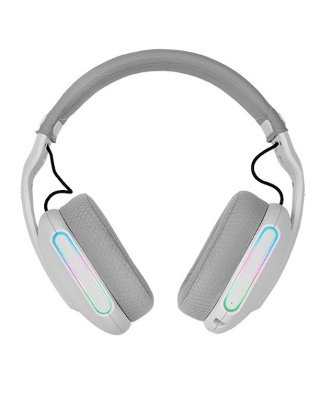 HEADSET BLUETOOTH MARS GAMING MHWPRO 7.1 TECNOLOGIA 3D BT 2.4GHz JACK 3.5mm ARGB BAT 40h BLANCO