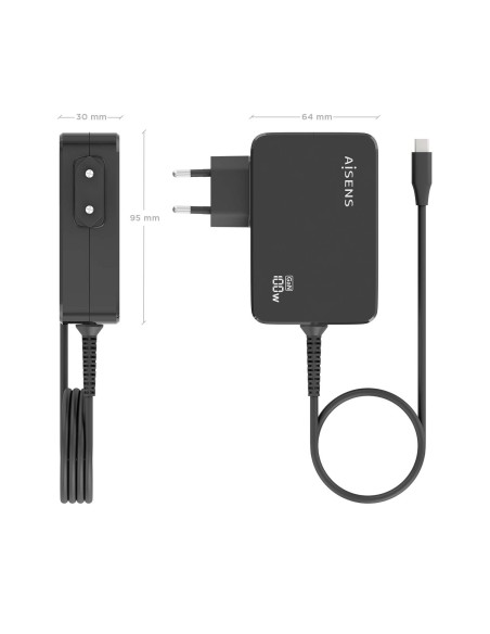 CARGADOR AISENS GAN 100W PD3.0 1XUSB-C 1.8M NEGRO