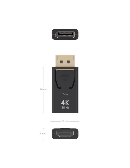 CONVERSOR AISENS DISPLAYPORT A HDMI 4K@60HZ DP M-HDMI H NEGRO